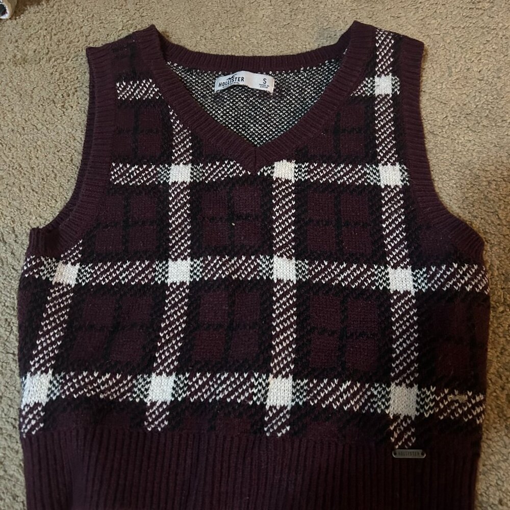 red plaid vest